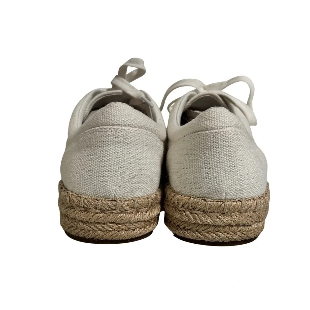 Vince Women Canvas Espadrille Sneakers White Lace Up Platform Size‎ 9 - S6